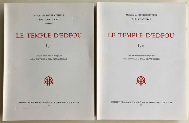 Item #M3424b Le temple d'Edfou. Tome I (fasc. 1,2,3,4, complete) & Tome II (fasc. 1 & 2, complete). ROCHEMONTEIX Marquis - CHASSINAT Emile - CAUVILLE Sylvie - DEVAUCHELLE Didier, de.[newline]M3424b.jpg
