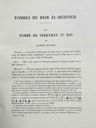 Tombes de Deir el-Médineh. La tombe de Nebenmât (N° 219)