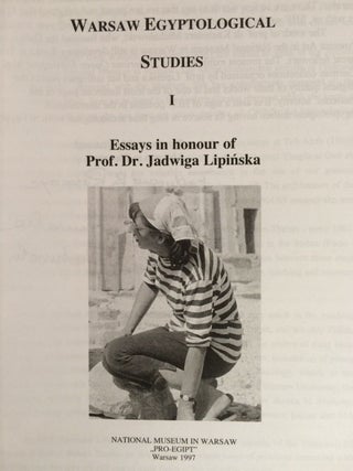 Item #M3493a Warsaw Egyptological studies I: Essays in honour of J. Lipinska. LIPINSKA Jadwiga -...[newline]M3493a.jpg