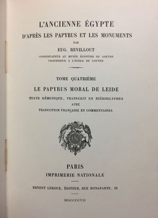 Le papyrus moral de Leide. Tomes I & II (complete set)