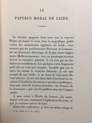 Le papyrus moral de Leide. Tomes I & II (complete set)[newline]M3522a-02.jpg