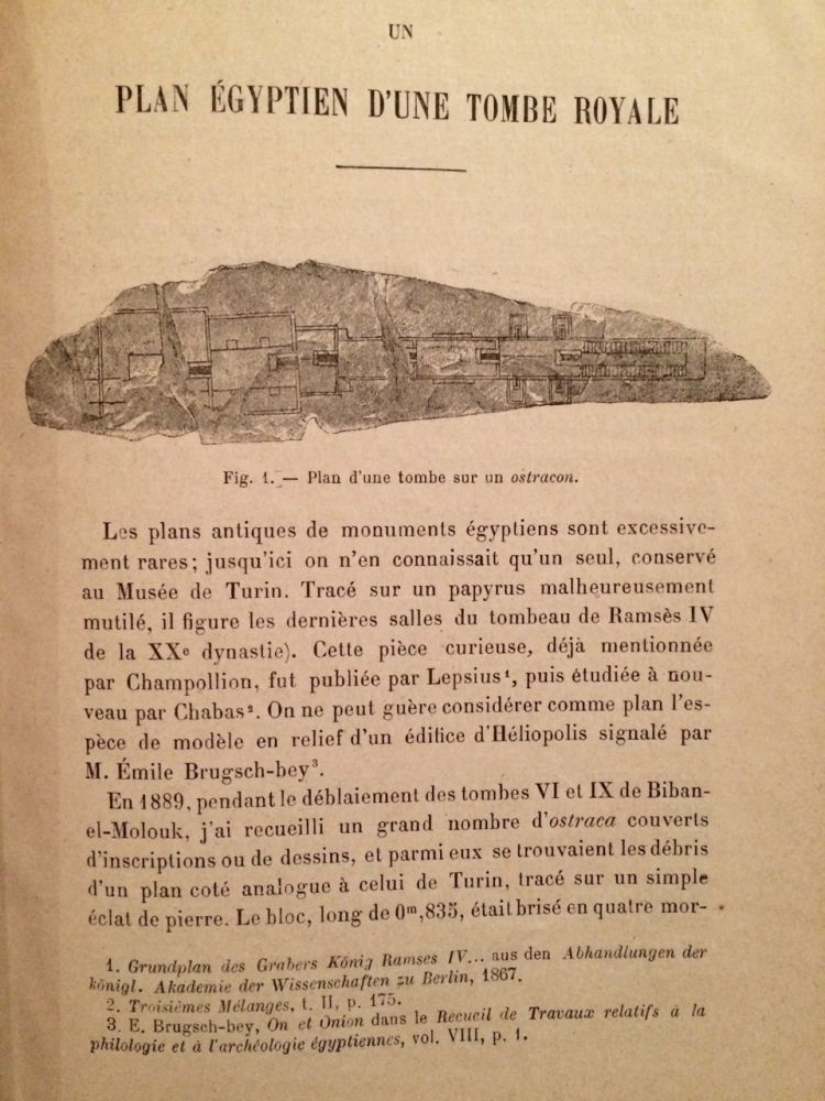 Item #M3556 Un plan égyptien d'une tombe royale. DARESSY Georges.[newline]M3556.jpg