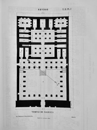 Abydos. Description des fouilles ex&eacute;cut&eacute;es sur l'emplacement de cette ville. Tome I: Ville antique - Temple de S&eacute;ti. Tome II: II. Temple de S&eacute;ti (suppl&eacute;ment). Temple de Rams&egrave;s. Temple d'Osiris. Petit temple de l'ouest. N&eacute;cropole. Tome III: Catalogue g&eacute;n&eacute;ral des monuments d'Abydos d&eacute;couverts pendant les fouilles de cette ville (complete set). Temple de S&eacute;ti (suppl&eacute;ment) - Temple de Rams&egrave;s - Temple d'Osiris - Petit temple de l'ouest - N&eacute;cropole[newline]M3573a-17.jpeg