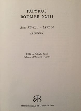 Papyrus Bodmer XXIII (Esaïe XLVII,1 - LXVI, 24. En sahidique)[newline]M3592-02.jpg