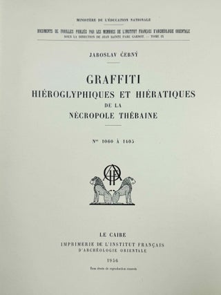 Graffiti hiéroglyphiques et hiératiques de la nécropole thébaine. Nos 1060 à 1405.