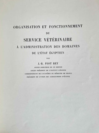 Organisation et fonctionnement du service vétérinaire à l'administration des domaines de l'Etat égyptien[newline]M3630-02.jpeg
