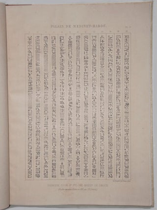 Fouilles ex&eacute;cut&eacute;es &agrave; Th&egrave;bes dans l'ann&eacute;e 1855. Textes hi&eacute;roglyphiques et documents in&eacute;dits.