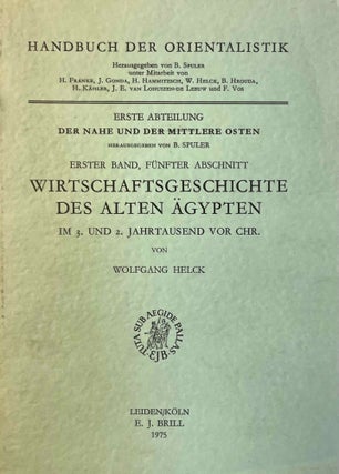 Item #M3669b Wirtschaftsgeschichte des Alten Ägypten im 3. und 2. Jahrtausend vor Chr. HELCK...
