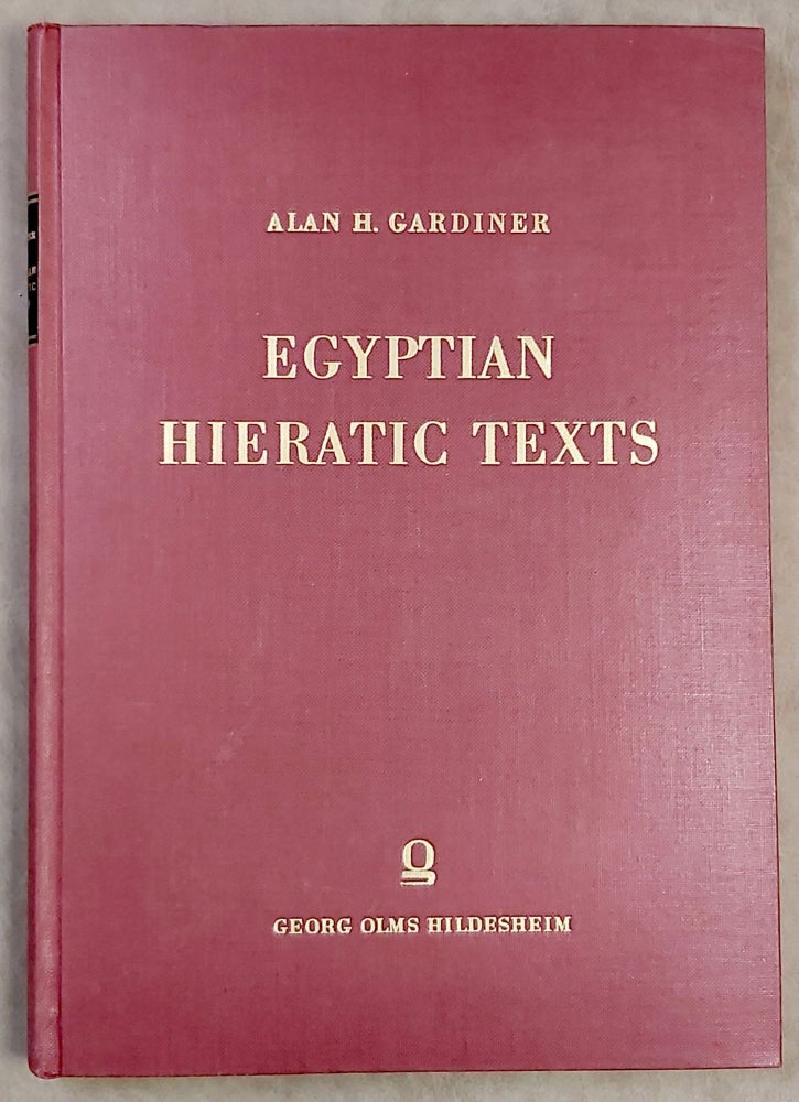 Item #M3673c Egyptian hieratic texts, transcribed and annotated, I,1: The papyrus Anastasi I and the papyrus Koller, together with parallel texts. GARDINER Alan Henderson.[newline]M3673c-00.jpeg
