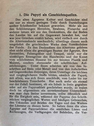 Das alte Ägypten und seine Papyrus. Königliche Museen zu Berlin. Eine Einführung in die Papyrusausstellung.