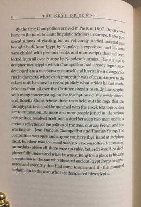 The keys of Egypt. The race to read the hieroglyphs.