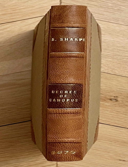 Item #M3715b The Decree of Canopus in Hieroglyphics and Greek with Translations, and an Explanation of the Hieroglyphical Characters. SHARPE Samuel.[newline]M3715b-00.jpeg