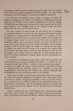 FOUILLES D'EL KAB exécutées par la Fondation Égyptologique Reine Élisabeth. Bruss., 1940-54. 3 volumes (complete set)[newline]M3720b-03.jpg