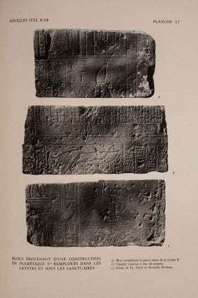 FOUILLES D'EL KAB exécutées par la Fondation Égyptologique Reine Élisabeth. Bruss., 1940-54. 3 volumes (complete set)[newline]M3720b-04.jpg