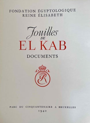 FOUILLES D'EL KAB exécutées par la Fondation Égyptologique Reine Élisabeth. Bruss., 1940-54. Volumes I & II (without volume III)[newline]M3720g-03.jpeg