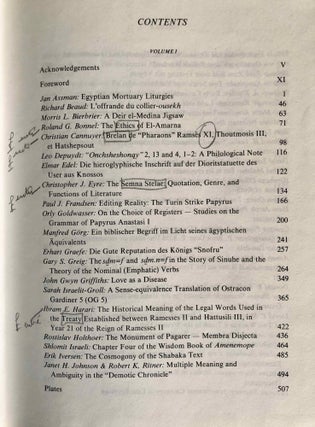 Studies in Egyptology presented to Miriam Lichtheim. 2 volumes (complete set)[newline]M3722a-05.jpg