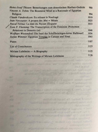 Studies in Egyptology presented to Miriam Lichtheim. 2 volumes (complete set)[newline]M3722a-12.jpg