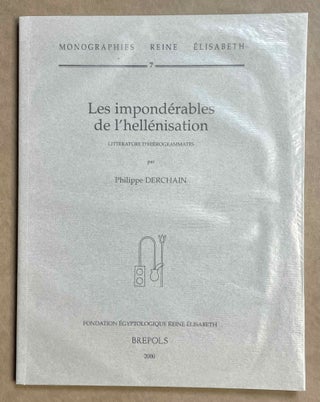 Item #M3727c Les impondérables de l'hellénisation. Littérature d'Hiérogrammates....