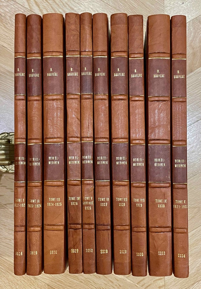 Item #M3729a Rapports préliminaires sur les fouilles de Deir el-Medineh. Tome I to X (1922-1932). 10 volumes. BRUYERE Bernard.[newline]M3729a-00.jpeg