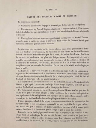 Rapports préliminaires sur les fouilles de Deir el-Medineh. Tome I to X (1922-1932). 10 volumes.