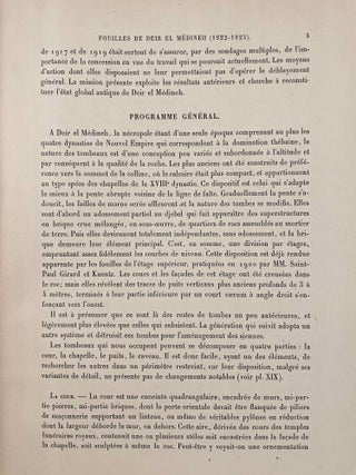 Rapports préliminaires sur les fouilles de Deir el-Medineh. Tome I to X (1922-1932). 10 volumes.