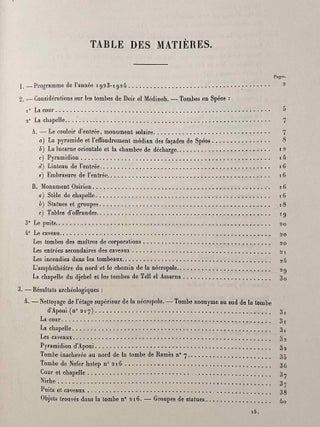 Rapports préliminaires sur les fouilles de Deir el-Medineh. Tome I to X (1922-1932). 10 volumes.