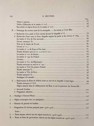 Rapports préliminaires sur les fouilles de Deir el-Medineh. Tome I to X (1922-1932). 10 volumes.[newline]M3729a-17.jpeg