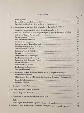 Rapports préliminaires sur les fouilles de Deir el-Medineh. Tome I to X (1922-1932). 10 volumes.