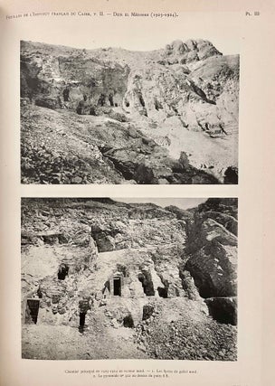 Rapports préliminaires sur les fouilles de Deir el-Medineh. Tome I to X (1922-1932). 10 volumes.[newline]M3729a-19.jpeg