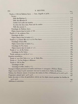 Rapports préliminaires sur les fouilles de Deir el-Medineh. Tome I to X (1922-1932). 10 volumes.[newline]M3729a-26.jpeg