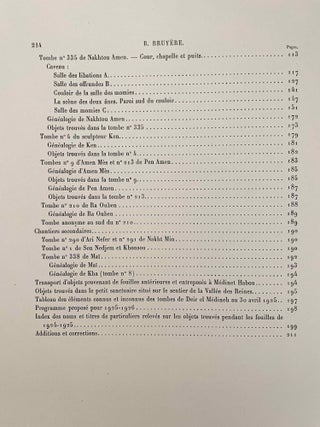 Rapports préliminaires sur les fouilles de Deir el-Medineh. Tome I to X (1922-1932). 10 volumes.