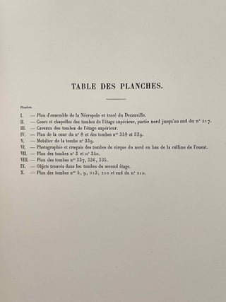 Rapports préliminaires sur les fouilles de Deir el-Medineh. Tome I to X (1922-1932). 10 volumes.[newline]M3729a-27.jpeg