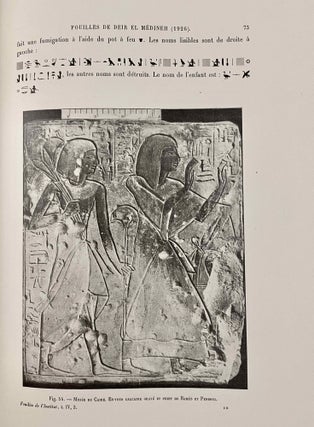 Rapports préliminaires sur les fouilles de Deir el-Medineh. Tome I to X (1922-1932). 10 volumes.[newline]M3729a-32.jpeg