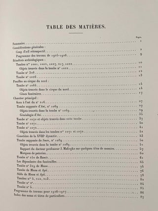 Rapports préliminaires sur les fouilles de Deir el-Medineh. Tome I to X (1922-1932). 10 volumes.[newline]M3729a-33.jpeg
