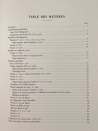 Rapports préliminaires sur les fouilles de Deir el-Medineh. Tome I to X (1922-1932). 10 volumes.