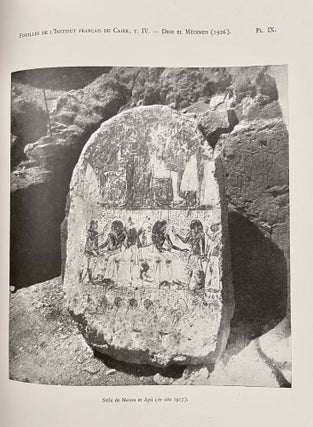 Rapports préliminaires sur les fouilles de Deir el-Medineh. Tome I to X (1922-1932). 10 volumes.[newline]M3729a-35.jpeg