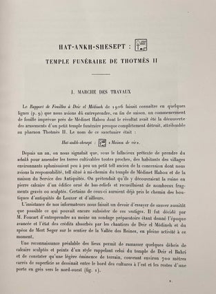 Rapports préliminaires sur les fouilles de Deir el-Medineh. Tome I to X (1922-1932). 10 volumes.