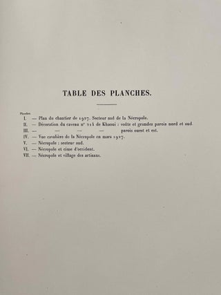 Rapports préliminaires sur les fouilles de Deir el-Medineh. Tome I to X (1922-1932). 10 volumes.