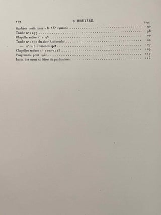 Rapports préliminaires sur les fouilles de Deir el-Medineh. Tome I to X (1922-1932). 10 volumes.