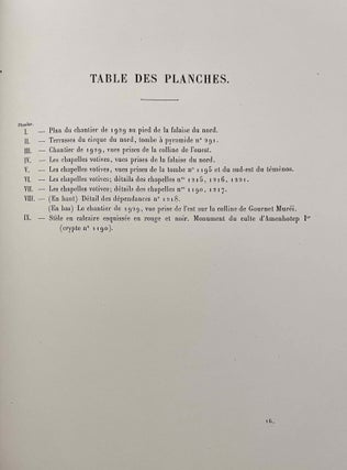 Rapports préliminaires sur les fouilles de Deir el-Medineh. Tome I to X (1922-1932). 10 volumes.[newline]M3729a-65.jpeg