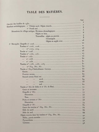 Rapports préliminaires sur les fouilles de Deir el-Medineh. Tome I to X (1922-1932). 10 volumes.[newline]M3729a-72.jpeg