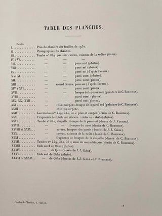 Rapports préliminaires sur les fouilles de Deir el-Medineh. Tome I to X (1922-1932). 10 volumes.[newline]M3729a-74.jpeg