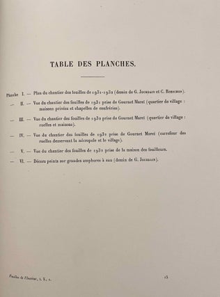Rapports préliminaires sur les fouilles de Deir el-Medineh. Tome I to X (1922-1932). 10 volumes.[newline]M3729a-84.jpeg