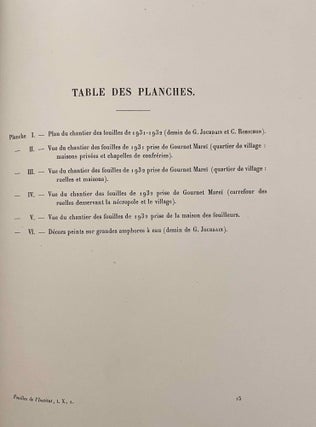 Rapports préliminaires sur les fouilles de Deir el-Medineh. Tome I to X (1922-1932). 10 volumes.