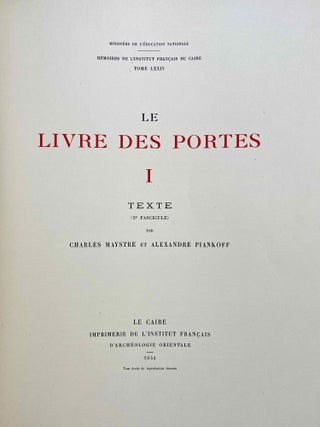 Le livre des portes. Tome I (fasc. I, II & III), Tome II (fasc. I & II) and Tome III (Fasc. 1) (all published and complete set)[newline]M3733a-12.jpeg