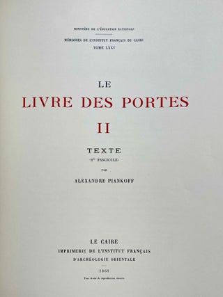 Le livre des portes. Tome I (fasc. I, II & III), Tome II (fasc. I & II) and Tome III (Fasc. 1) (all published and complete set)[newline]M3733a-13.jpeg