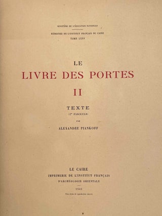 Le livre des portes. Tome II (fasc. I & II) and Tome III (Fasc. 1) (tomes II and III are complete)[newline]M3733b-02.jpeg
