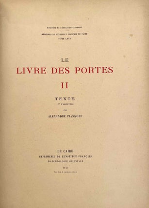 Le livre des portes. Tome II (fasc. I & II) and Tome III (Fasc. 1) (tomes II and III are complete)[newline]M3733c-02.jpeg