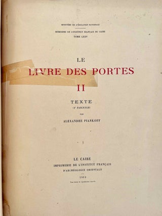 Le livre des portes. Tome II (fasc. I & II) and Tome III (Fasc. 1) (tomes II and III are complete)[newline]M3733c-05.jpeg