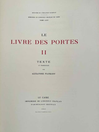 Le livre des portes. Tome II (fasc. I & II) and Tome III (Fasc. 1) (tomes II and III are complete)[newline]M3733c-06.jpeg